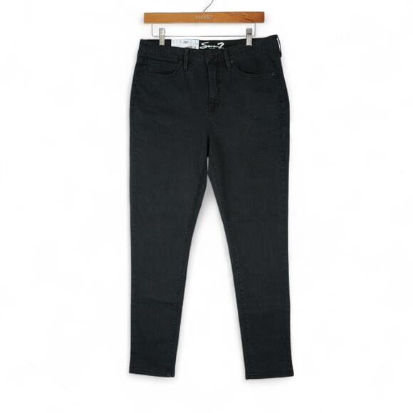 Seven7 Denim - Seven7 Skinny Jeans Womens 10 (32x28.5) Black High Rise Stretch Denim Tight Pant